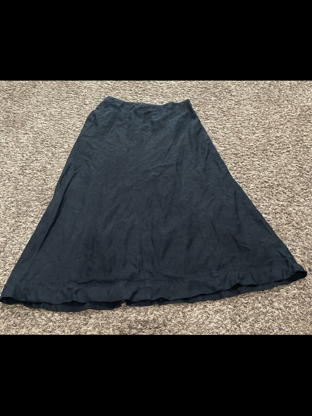 J. Jill 100% linen a line midi black skirt size medium.